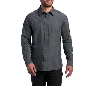 KUHL Men's Airspeed Long Sleeve Button Up Shirt Gray Performance Size Large
